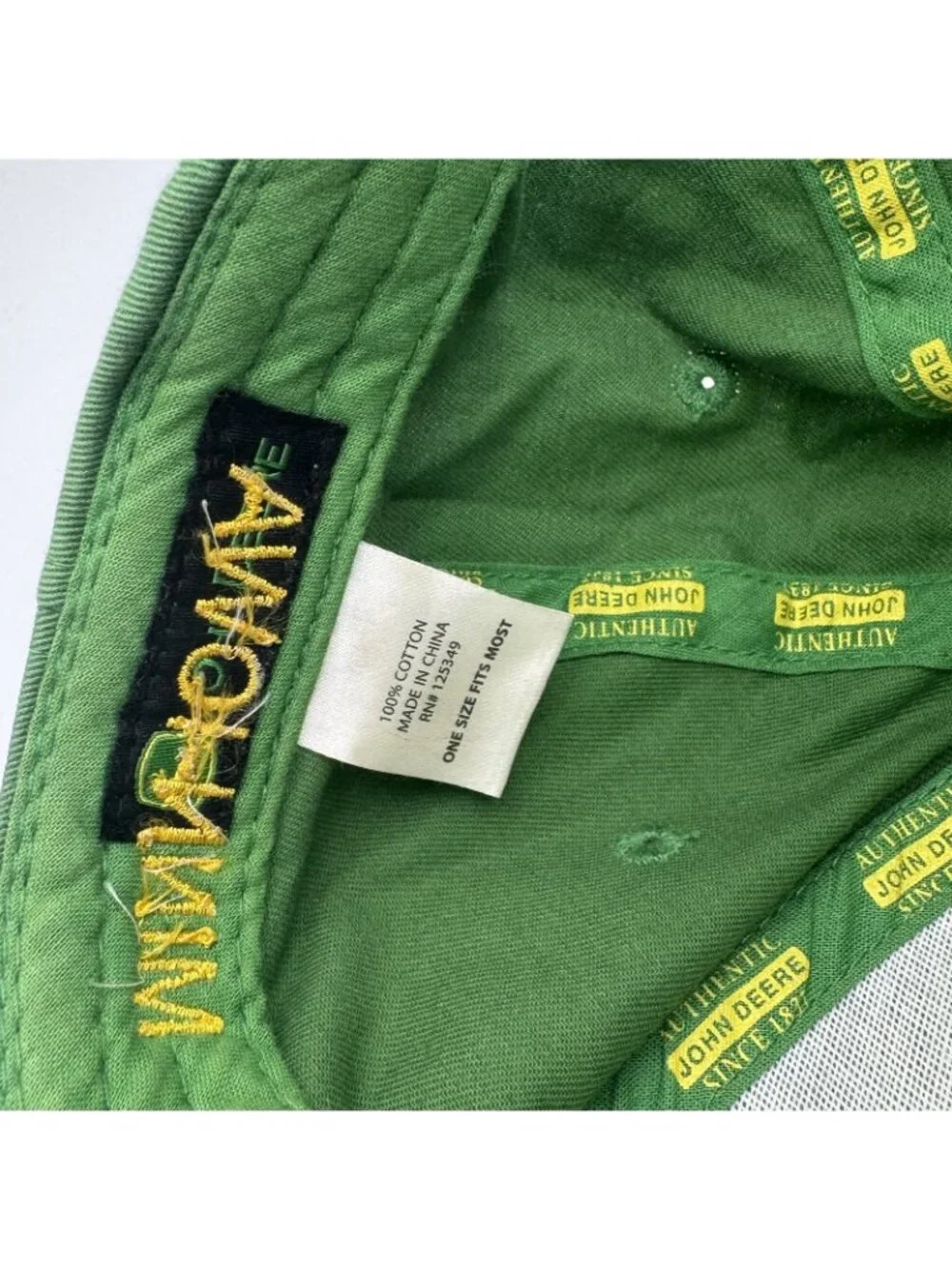 John Deere Green Baseball Cap Hat One Size Fits Most Snapback 100% Cotton